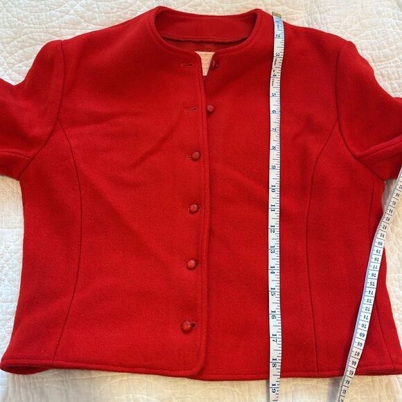Pendleton Vintage Button Up Jacket 90s Blazer Wool Red Sz 8 Retro Academia Fall - Picture 6 of 10